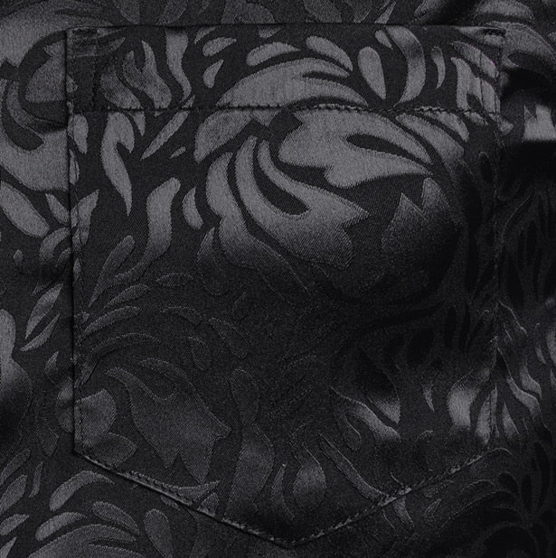 Men's Floral Black Dress Shirts 2022 Stylish New Long Sleeve Steampunk Shirt Men Party Club Bar Social Shirt Male Chemise Homme