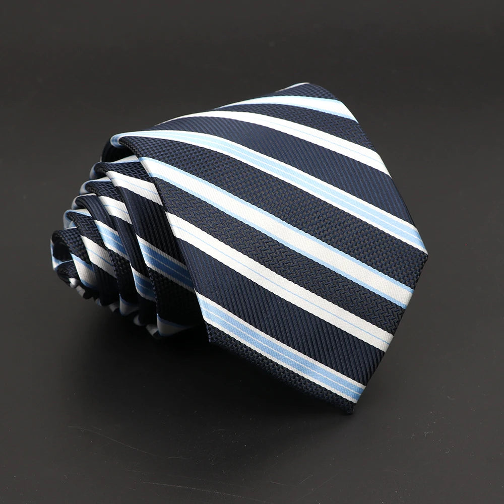 Fashion Polyester Necktie For Men Business Meeting Formal Striped Dot Floral 8cm Jacquard Tie Daily Wear Cravat Suit Accessories