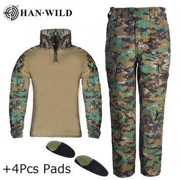 Children's Camo Training Clothes Suit Kids Outdoor Field Camping Hunting Clothes Military Combat Uniform Tactical Shirt Pants