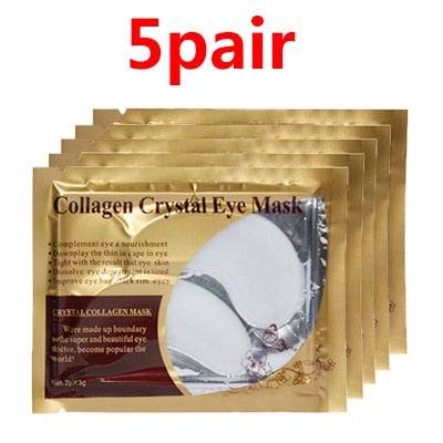 10pcs=5pair Black Collagen Eye Mask Crystal Eyelid Patch Anti Wrinkle Moisture