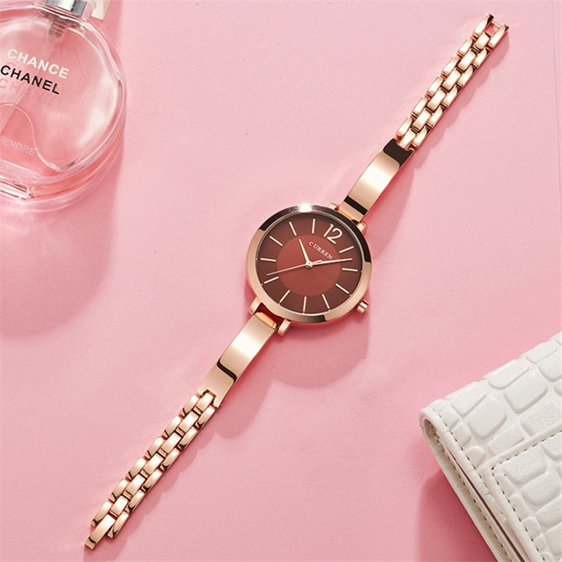 CURREN Fashion Dress Ladies Bracelet Watches Womens Quartz Stainless Steel Band Wristwatch Hot Gift Women's Watch Reloj Mujer