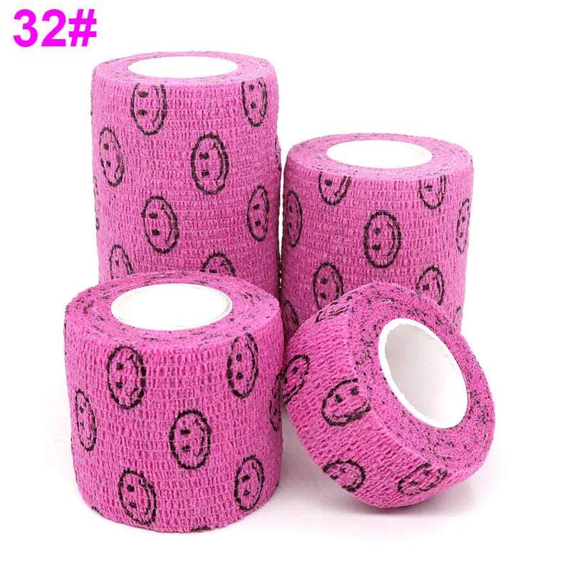 1 Pcs Printed Sports Knee Protector 4.8m Therapy Elastic Bandage Colorful Self Adhesive Wrap Tape for Finger Joint Pet