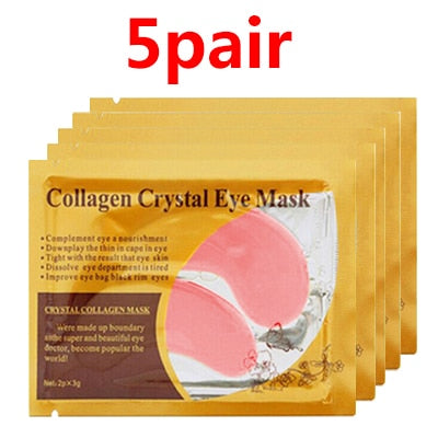 10pcs=5pair Black Collagen Eye Mask Crystal Eyelid Patch Anti Wrinkle Moisture