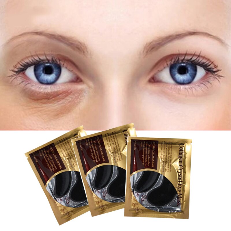 10pcs=5pair Black Collagen Eye Mask Crystal Eyelid Patch Anti Wrinkle Moisture