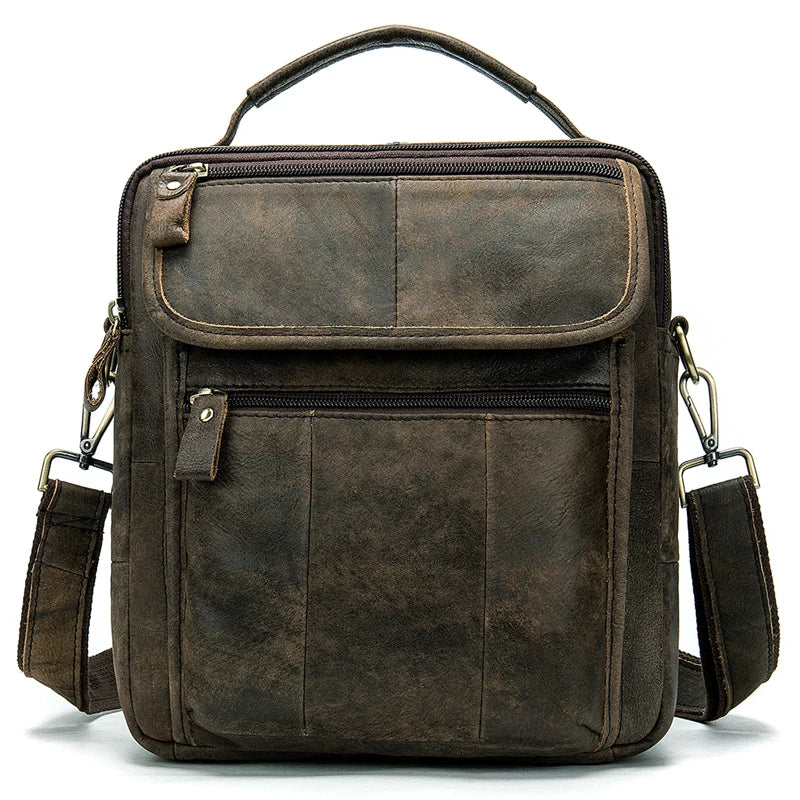 WESTAL Men's Bag Genuine Leather Designer Men's Shoulder Bags Crossbody Bags for Men Messenger Bag Men Leather Handbag Male 8870