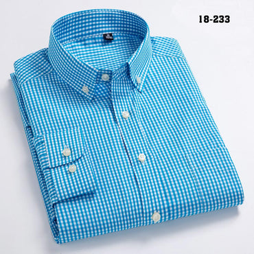 New Arrival Men's Oxford Wash and Wear Plaid Shirts 100% Cotton Casual Shirts High Quality Fashion Design Men's Dress Shirts