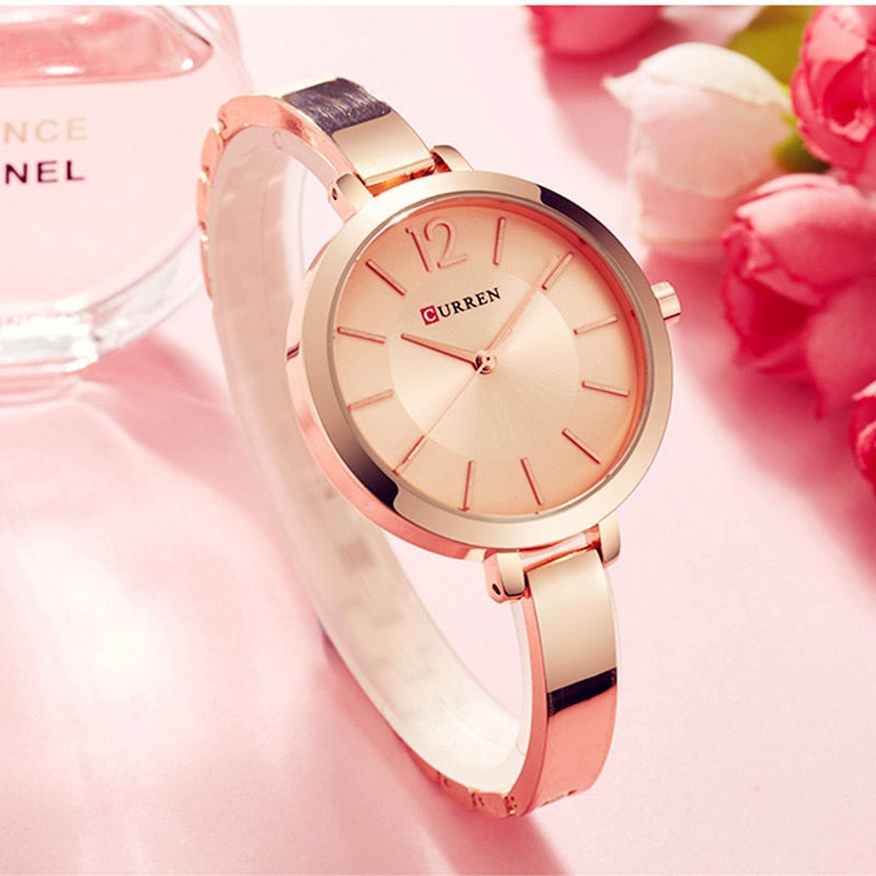 CURREN Fashion Dress Ladies Bracelet Watches Womens Quartz Stainless Steel Band Wristwatch Hot Gift Women's Watch Reloj Mujer