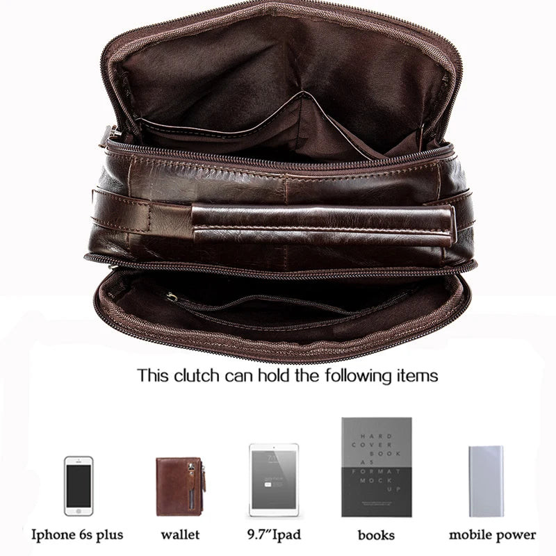 WESTAL Men's Bag Genuine Leather Designer Men's Shoulder Bags Crossbody Bags for Men Messenger Bag Men Leather Handbag Male 8870