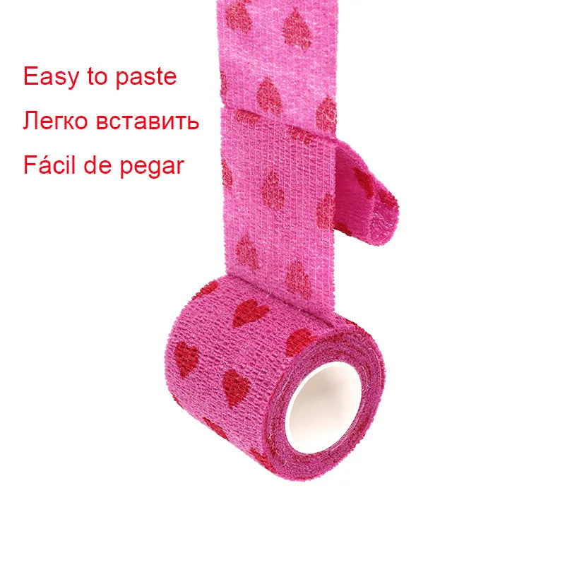 1 Pcs Printed Sports Knee Protector 4.8m Therapy Elastic Bandage Colorful Self Adhesive Wrap Tape for Finger Joint Pet