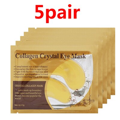 10pcs=5pair Black Collagen Eye Mask Crystal Eyelid Patch Anti Wrinkle Moisture