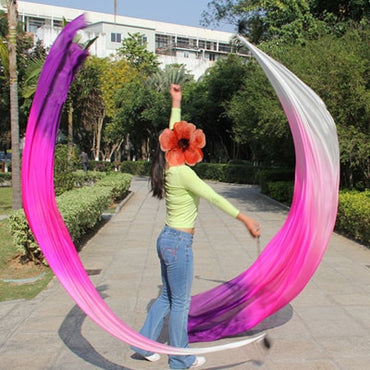 New Arrival 1pair Belly Dance 100% Silk Veil Poi for Women Sexy Stage Performance Props Silk Veils Poi belly dance accessory