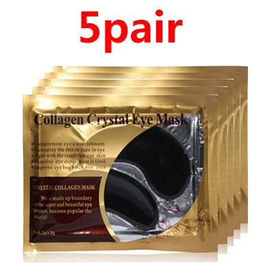 10pcs=5pair Black Collagen Eye Mask Crystal Eyelid Patch Anti Wrinkle Moisture