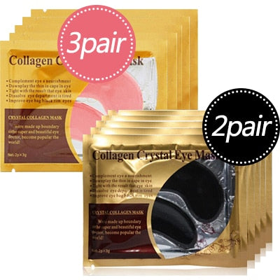 10pcs=5pair Black Collagen Eye Mask Crystal Eyelid Patch Anti Wrinkle Moisture