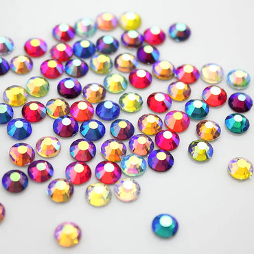 SS16 SS20 SS30 Glitter Rhinestone Crystal AB Non Hot Fix Flat back Rhinestone Apparel for Nail Art Fabric Garment