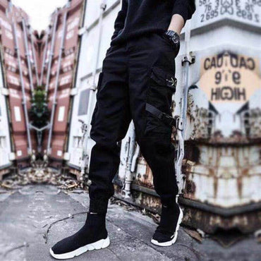 New Harajuku Cotton Multi-Pockets Style Fashion Cargo Pants Men Autumn Hip Hop Streetwear Casual Elastic Trousers Camo