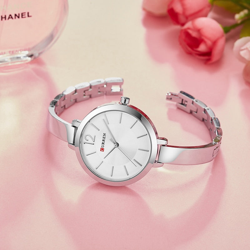 CURREN Fashion Dress Ladies Bracelet Watches Womens Quartz Stainless Steel Band Wristwatch Hot Gift Women's Watch Reloj Mujer
