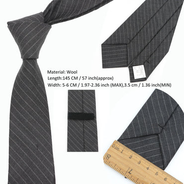 High Quality Classical Color Black Grey Skinny 100% Wool Tie Men Necktie For Business Meeting Fashion Shirt Dress Accessories