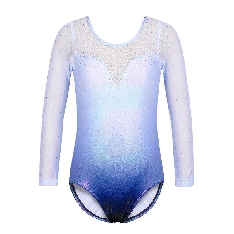 Ballet Leotard Long Sleeve Dance Wear Gradient Red Color Gymnastics