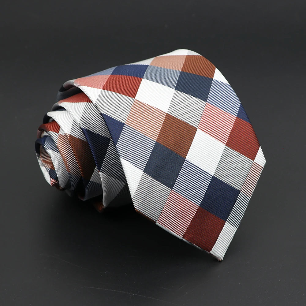 Fashion Polyester Necktie For Men Business Meeting Formal Striped Dot Floral 8cm Jacquard Tie Daily Wear Cravat Suit Accessories