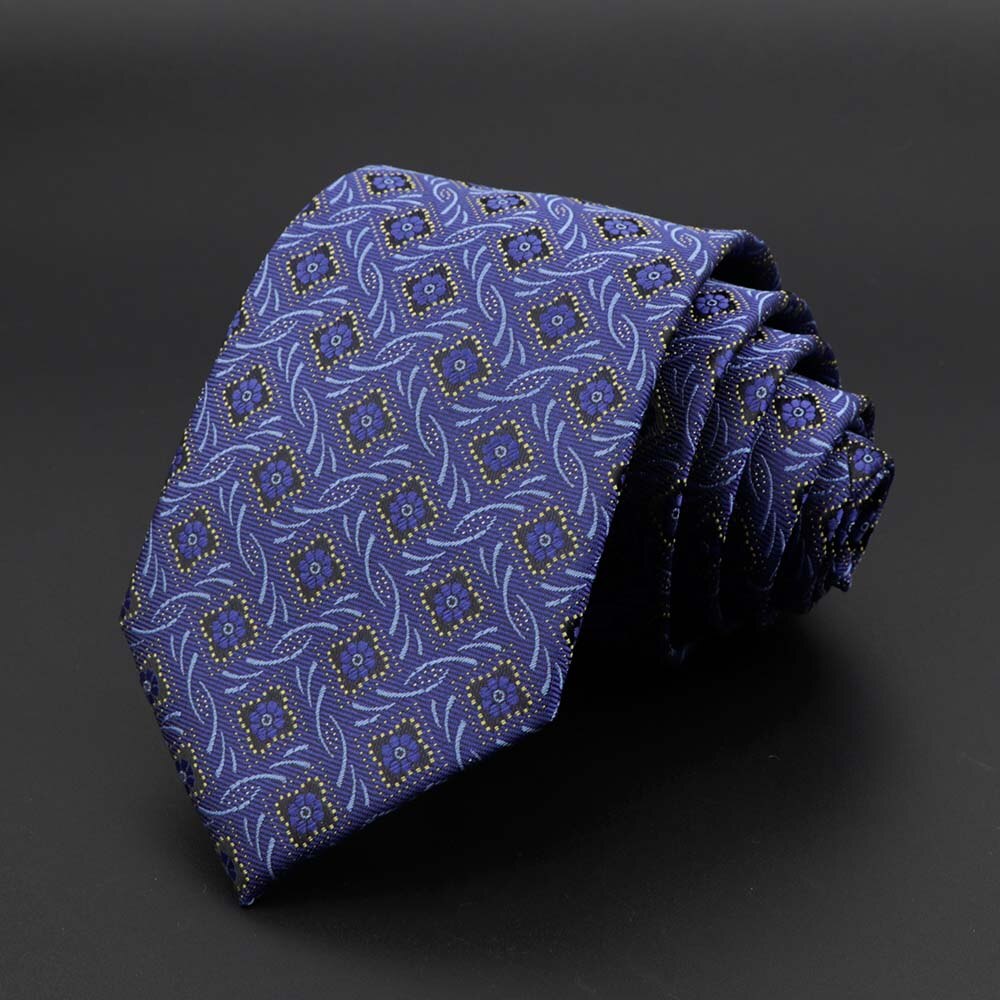 New Men's Tie Classic Solid Color Stripe Flower Floral 8cm Jacquard Necktie Accessories Daily Wear Cravat Wedding Party Gift