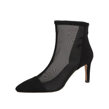 Sexy Mesh Boots Women Pointed Toe High Heels Woman's Shoes Thin Heel Pumps Ladies Party Wedding Sandals Cool Boot Female Booties