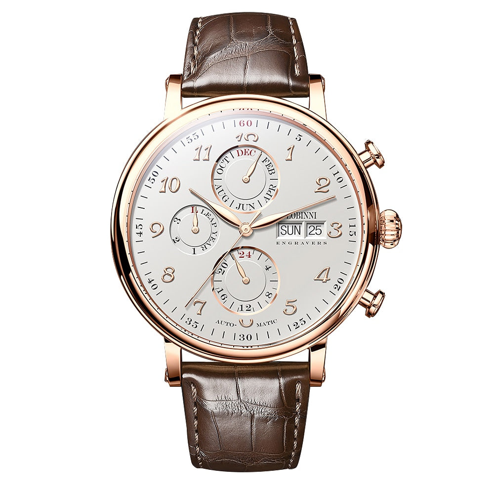 LOBINNI Luxury Mechanical Gear Watch Men gift Seagull Movement Automatic Black Self Winder Sapphire Watch Brand Men Metal Bezel