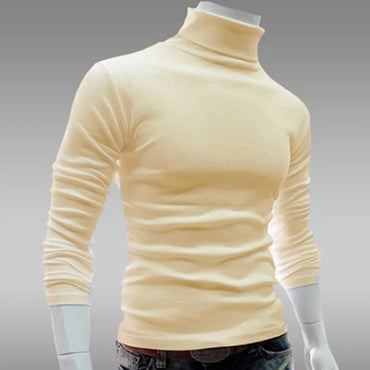 Autumn Winter Men's Sweater Mens Turtleneck Solid Color Pullovers Men Clothing Slim Fit Male Knitted Sweaters pull homme MY277