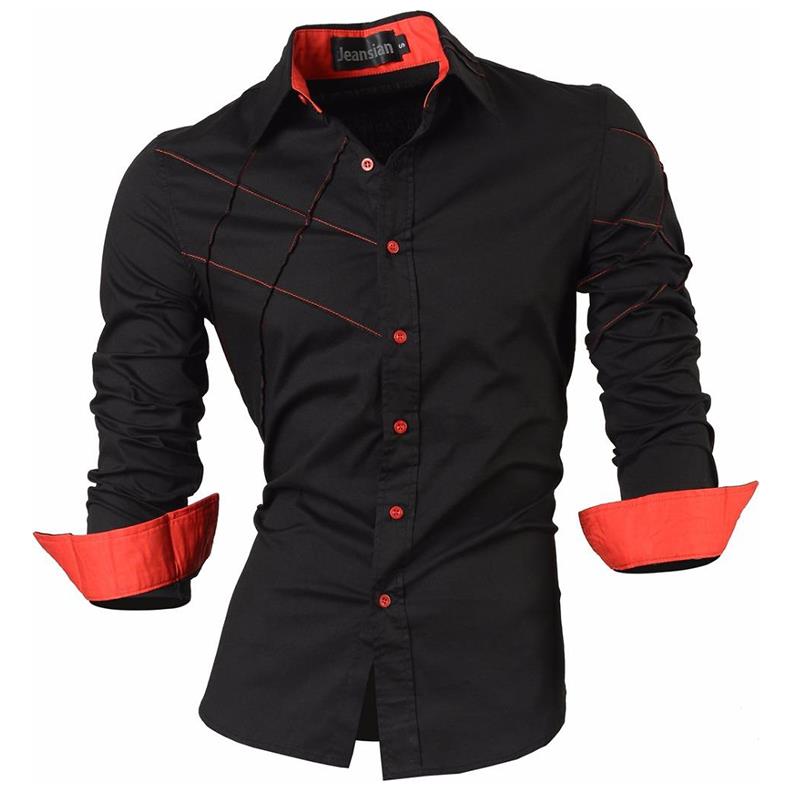 jeansian Spring Autumn Features Shirts Men Casual Shirt New Arrival Long Sleeve Casual Male Shirts Z034