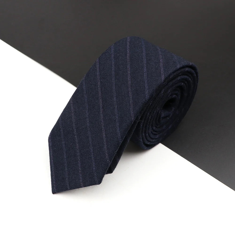 High Quality Classical Color Black Grey Skinny 100% Wool Tie Men Necktie For Business Meeting Fashion Shirt Dress Accessories