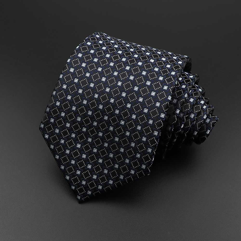 New Men's Tie Classic Solid Color Stripe Flower Floral 8cm Jacquard Necktie Accessories Daily Wear Cravat Wedding Party Gift