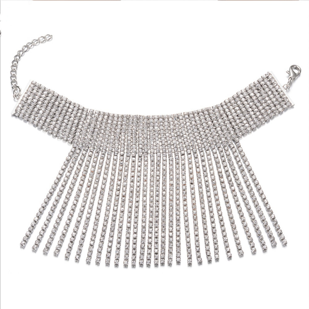 1PC Stonefans Full Rhinestone Tassel Adjustable Ankles Foot Chain Jewelry for Women Crystal Anklets