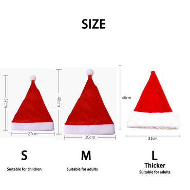Christmas Hat for Adult Kids Christmas Decorations Navidad New Year Thick Plush For Home Santa Claus Xmas Gift Warm Winter Hats