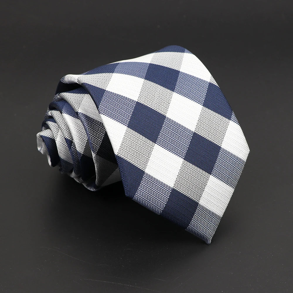 Fashion Polyester Necktie For Men Business Meeting Formal Striped Dot Floral 8cm Jacquard Tie Daily Wear Cravat Suit Accessories