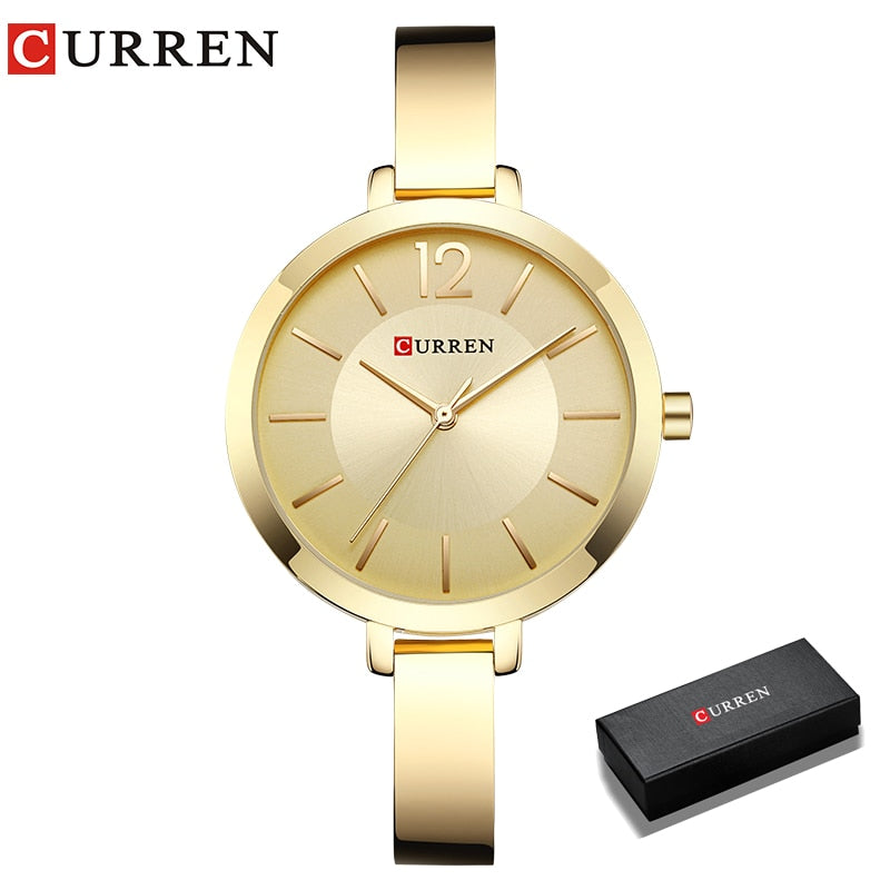 CURREN Fashion Dress Ladies Bracelet Watches Womens Quartz Stainless Steel Band Wristwatch Hot Gift Women's Watch Reloj Mujer