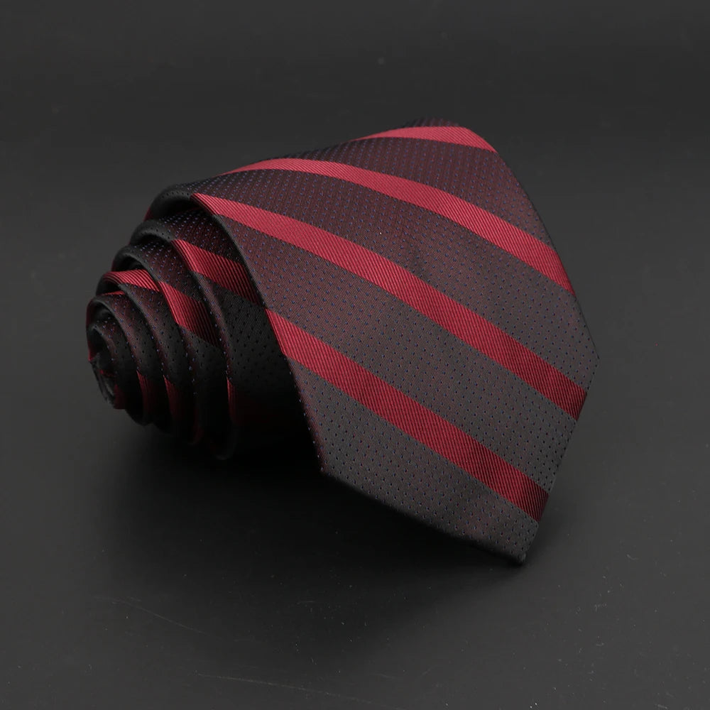 Fashion Polyester Necktie For Men Business Meeting Formal Striped Dot Floral 8cm Jacquard Tie Daily Wear Cravat Suit Accessories
