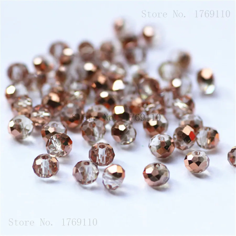 Isywaka Light Blue Colors 4*6mm 50pcs Rondelle Austria faceted Crystal Glass Beads Loose Spacer Round Beads for Jewelry Making