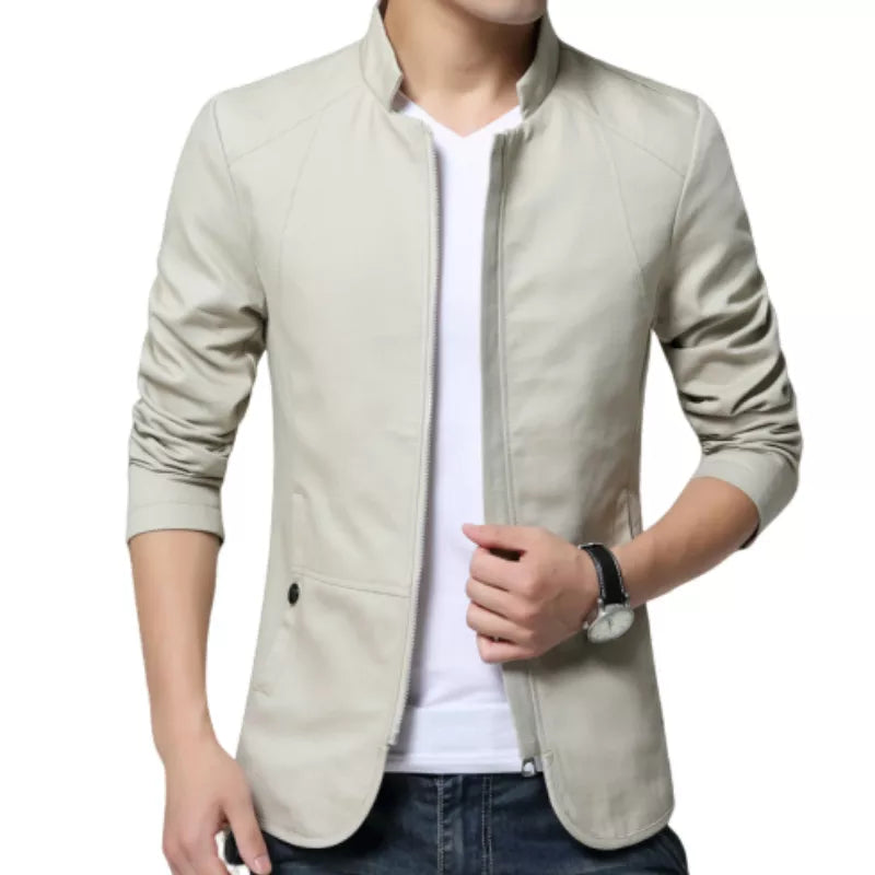 2022 Men Jacket Fashion Standing Collar Jacket Coats Men Slim Fit Busi –  Mega Mart Center