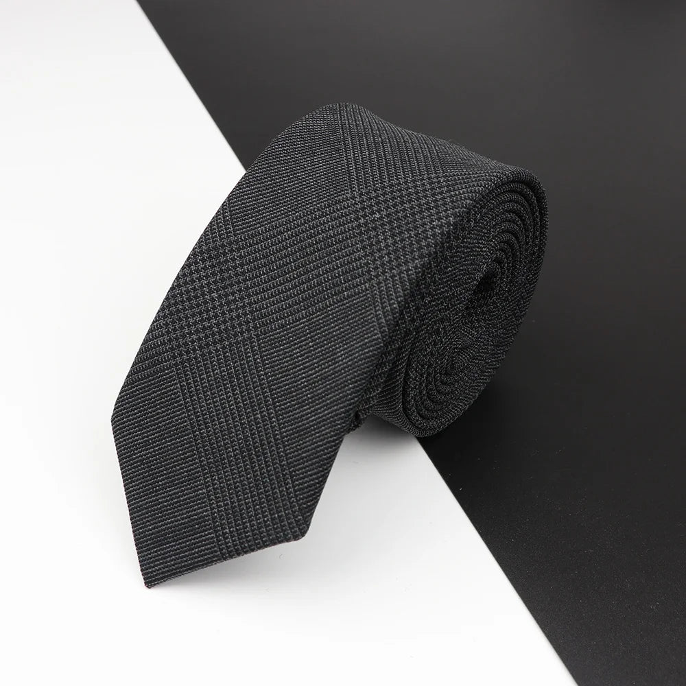 High Quality Classical Color Black Grey Skinny 100% Wool Tie Men Necktie For Business Meeting Fashion Shirt Dress Accessories