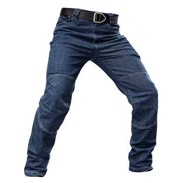 Men's Jeans Pants Fall Military Straight Denim Tactical Long Trousers Stretch City Security Special Force Combat Pant Trousers