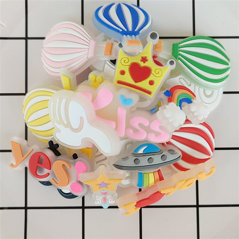 luminous Shoe Decoration Buckle Charm Accessories 1pcs carton DIY Combination Jibz for croc kids gift drop shipping