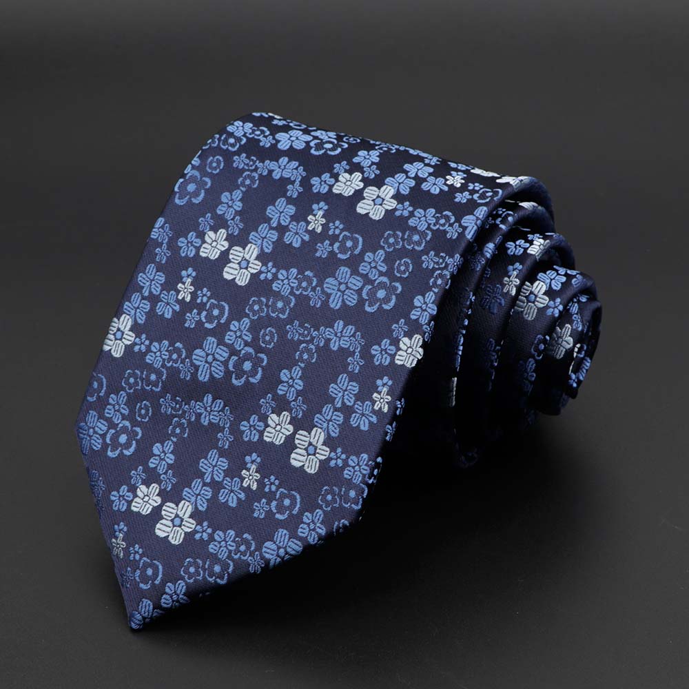 New Men's Tie Classic Solid Color Stripe Flower Floral 8cm Jacquard Necktie Accessories Daily Wear Cravat Wedding Party Gift