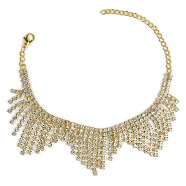 1PC Stonefans Full Rhinestone Tassel Adjustable Ankles Foot Chain Jewelry for Women Crystal Anklets