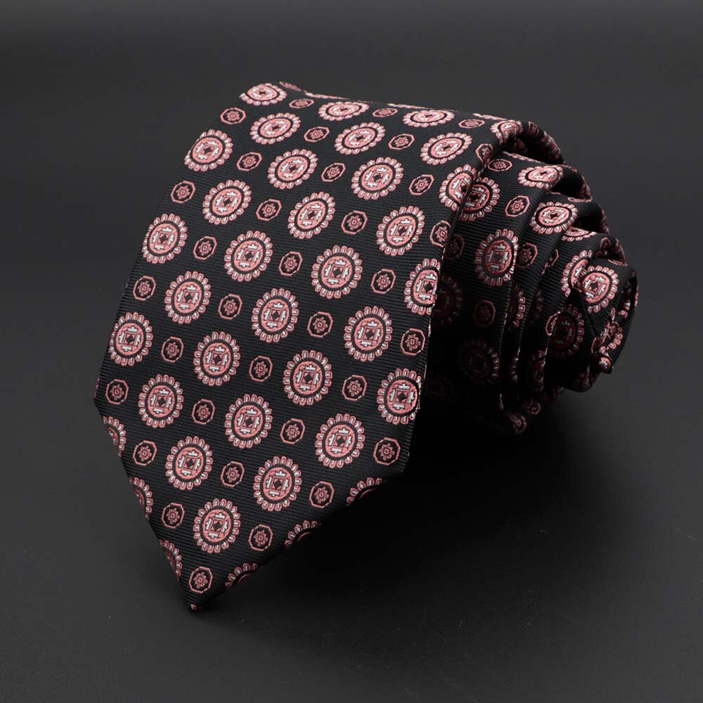 New Men's Tie Classic Solid Color Stripe Flower Floral 8cm Jacquard Necktie Accessories Daily Wear Cravat Wedding Party Gift