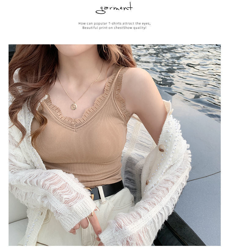 Summer Top Women Sleeveless Lace Tank Top Sexy Women's T-shirt Vest Tank Tops Female Vest Tops White Black Underwear Women
