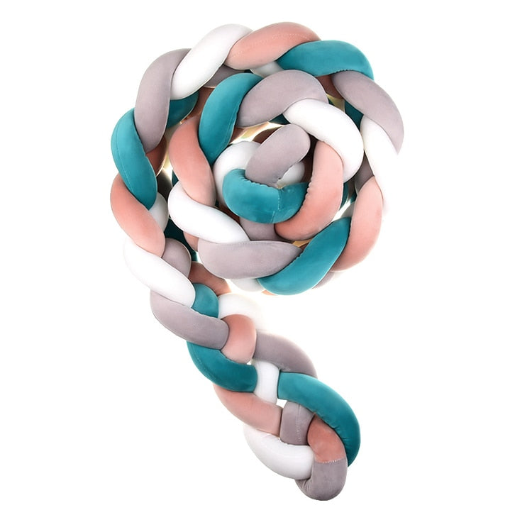 2M/3M Baby Bed Bumper Tour De Lit Bebe Newborn Crib Bumper 4 Braided Knot Baby Crib Bedding Set Bumper Protector