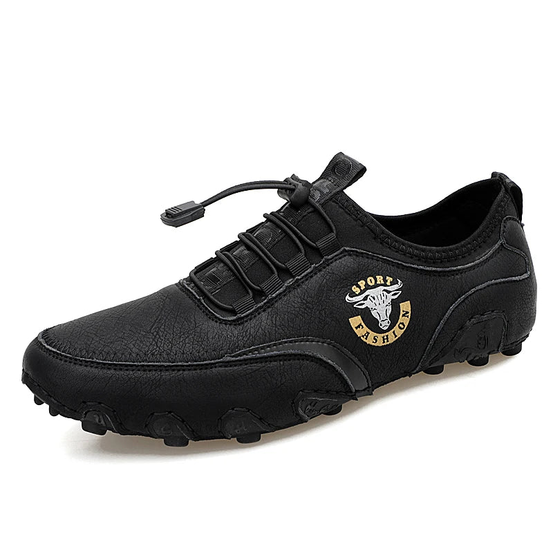 2024 New Men's Casual Shoes Fashion Comfortable Men's Shoes High Quality Leather Men Driving Shoes Handmade Flat Shoes Size 48