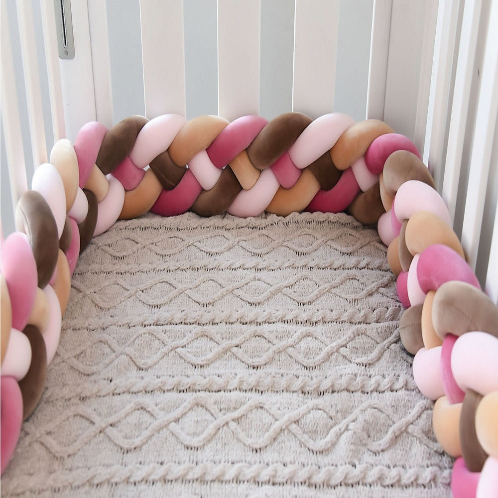 2M/3M Baby Bed Bumper Tour De Lit Bebe Newborn Crib Bumper 4 Braided Knot Baby Crib Bedding Set Bumper Protector
