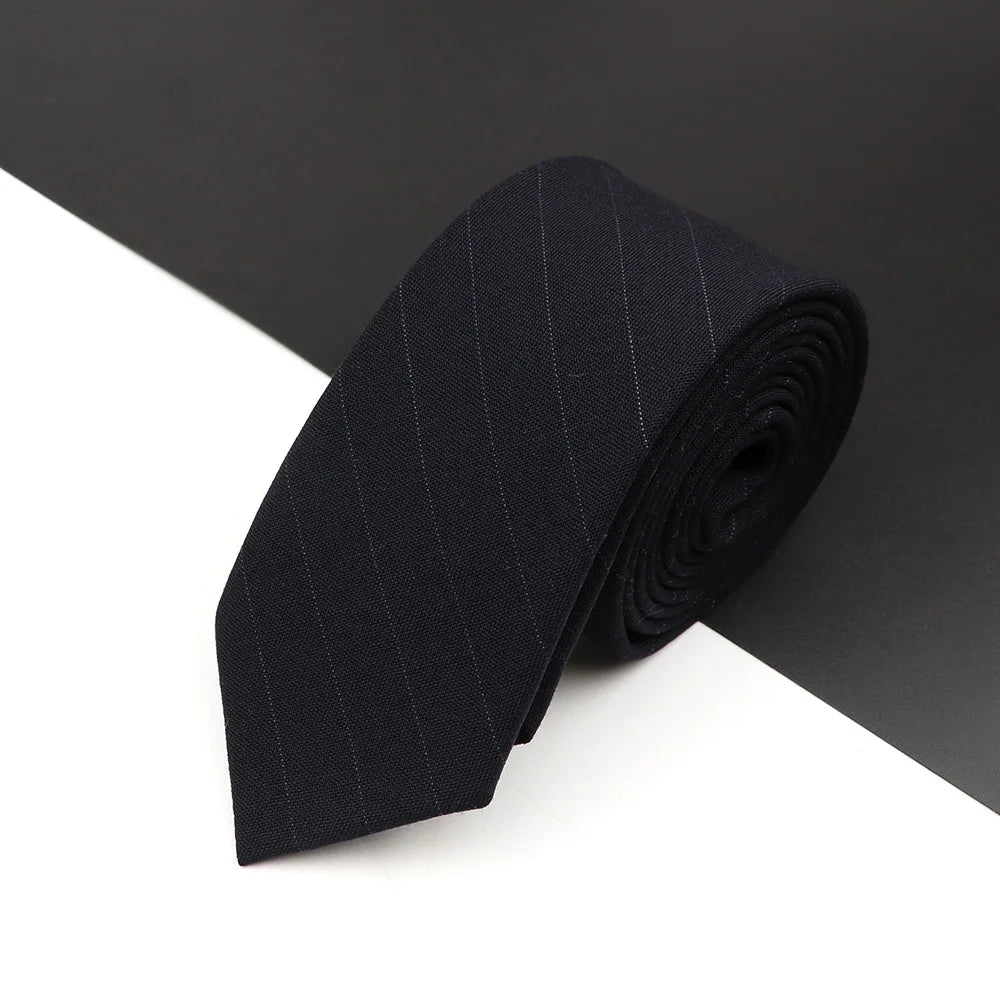 High Quality Classical Color Black Grey Skinny 100% Wool Tie Men Necktie For Business Meeting Fashion Shirt Dress Accessories