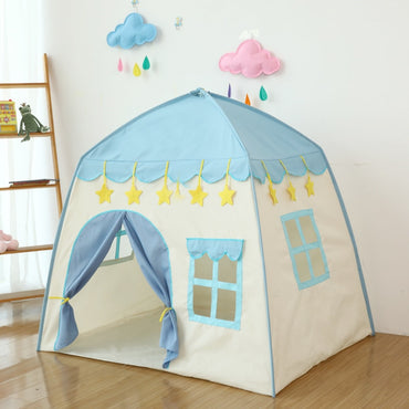 Kids Tent Pink Blue Children Play House Children Tente Enfant Portable  Baby Play House Tipi Kids Flowers Little Baby Castle