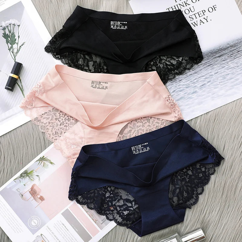 High Quality Women Seamless Panties Solid Ultra-thin Panties Underwear Women's Sexy low-Rise Ruffles Briefs Lingerie 2019 dzk17